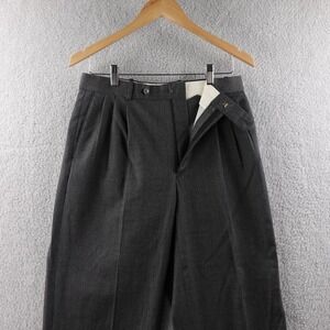 Pierre Balmain Men's Wool Pleated Dress Pants Charcoal Gray Size 31x28